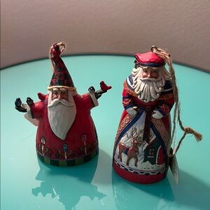 Pair of Jim Shore Heartwood Creek Ornaments # 4034402 & # 4041109